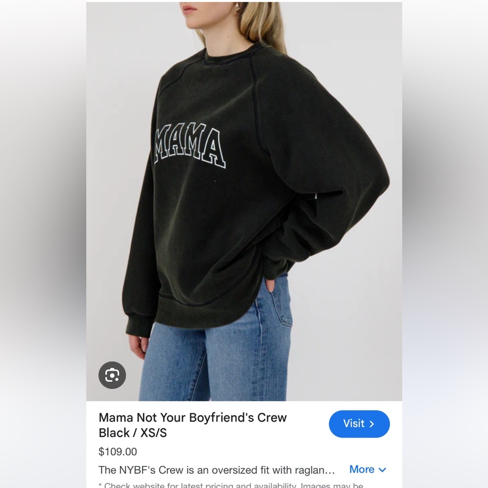 BrunetteThe Label 'MAMA' Crewneck Sweatshirt boyfriend fit